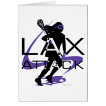 Lacrosse Girls LAX Attack Purple Greeting Cards
