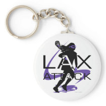 Lacrosse Girls LAX Attack Purple Keychains