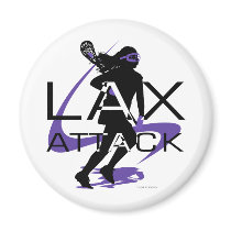 Lacrosse Girls LAX Attack Purple Fridge Magnets