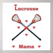 Lacrosse Mama Hearts Poster