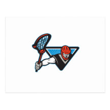 Lacrosse Player Crosse Stick Postcard
