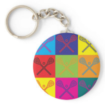Lacrosse Pop Art Key Chains