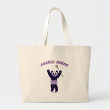 Lacrosse pourpre de panda sac de toile