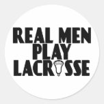 Lacrosse Real Men Round Sticker