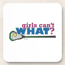 Lacrosse Stick in Green Drink Coasters