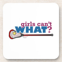 Lacrosse Stick in Red Drink Coasters