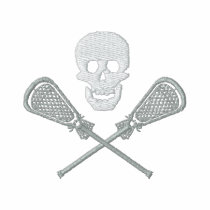 Lacrosse Sticks and Skull Embroidered T-Shirt
