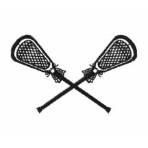 Lacrosse Sticks Crossed Embroidered Shirt Sleeve