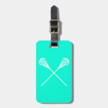 Lacrosse Sticks Luggage Tag Turquoise