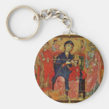Lactans Madonna Enthroned With St. Peter And St. L Key Chains