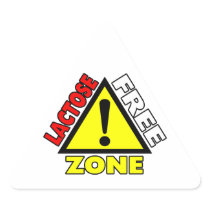 Lactose Free Zone (Dairy Free) Triangle Stickers