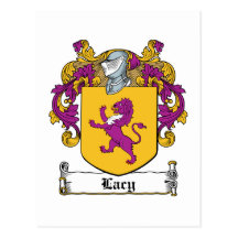 Lacy Family Crest Postcard