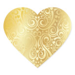 Lacy Gold Foil Heart Sticker