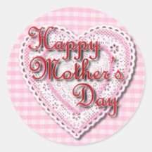 Lacy heart for Mom on Mother's Day Round Stickers
