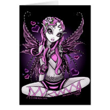 Lacy Pink Fairy Valentines Day Card