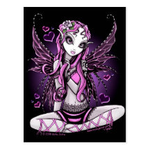 Lacy Pink Fairy Valentine's Day Postcard