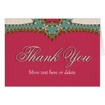 Lacy Teal Gold Pink | Unique Thank You Card