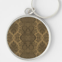 Lacy Vintage Floral in Brown Key Chain