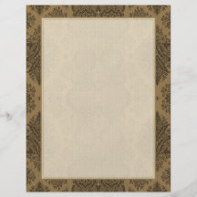 Lacy Vintage Floral in Brown Personalized Flyer