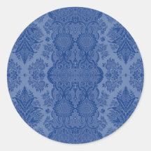 Lacy Vintage Floral in Medium Blue Sticker