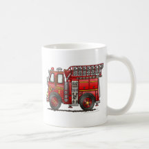 Ladder Fire Truck Firefighter Coffee Mug