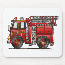 Ladder Fire Truck Firefighter Mousepad