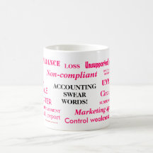 Ladies Accounting Swear Words!! Pink 'n' black Coffee Mugs
