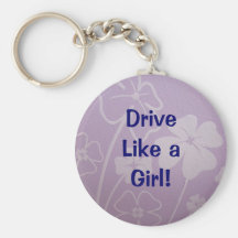 Ladies Girls key chains Drive like a Girl Lavender
