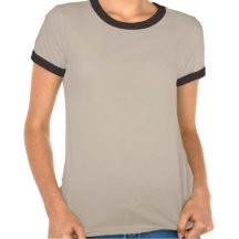 Ladies Melange Ringer T-shirt - Tan/Brown