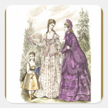 Ladies of fashion square sticker