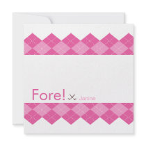 Ladies Pink Golf Party Shower Argyle Invite