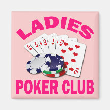 LADIES POKER CLUB REFRIGERATOR MAGNETS