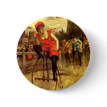LADIES VINTAGE BIKE RACING BICYCLE RACE PINBACK BUTTONS