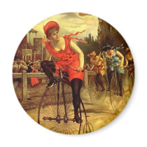 LADIES VINTAGE BIKE RACING BICYCLE RACE MAGNETS
