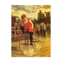 LADIES VINTAGE BIKE RACING BICYCLE RACE POSTCARDS
