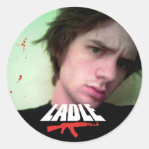 LADLE FACE ROUND STICKERS