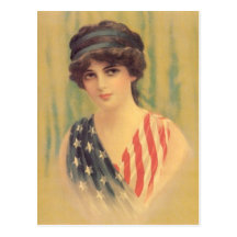 Lady America Postcard
