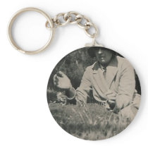 lady and bird keychain