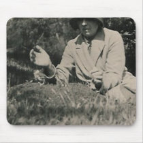 lady and bird mouse pad