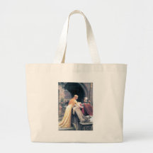 Lady and Knight castle Tote Bags