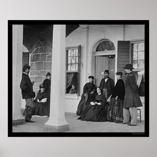 Lady and Officers at Fort Monroe, VA 1864 Posters