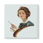 Lady Artist Refrigerator Magnets