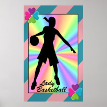 Lady Basketball Player Poster 24"x39"