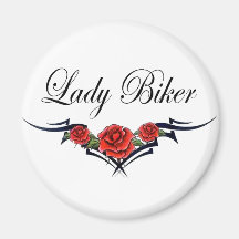Lady Biker-2 Fridge Magnet