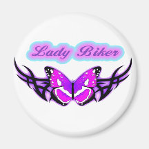 Lady Biker-3 Fridge Magnet