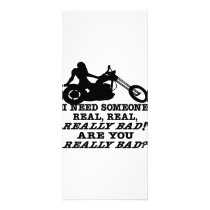 Lady Biker I Need Someone REALLY Bad Are You Rack Card