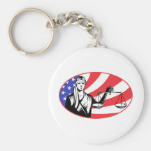 lady blindfolds scales of justice american flag key chains
