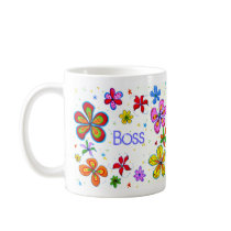 Lady Boss, Big Flowers Coffee Mug