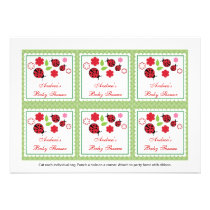 Lady Bug Baby Shower Favour Tags invitations