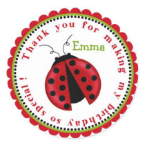 Lady Bug Birthday Stickers